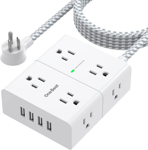 Extension Cord 10 Ft 3-Side Surge Protector Power Strip